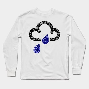 Retro cloud and rain symbols Long Sleeve T-Shirt